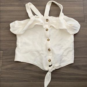 Madewell White Button Up Tank Top